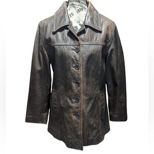 90s Vintage Women’s motorcycle Leather Limited Medium Brown Leather Jacket